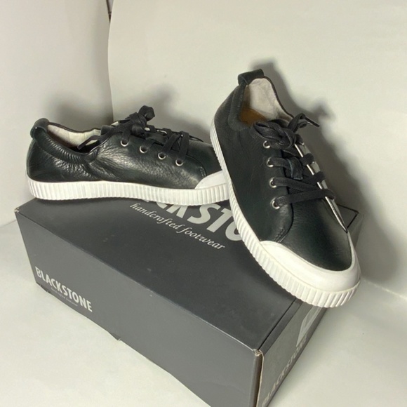 BLACKSTONE RL78 Leather Black White Low Sneakers - Picture 11 of 15